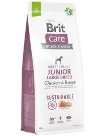 BRIT Care Sustainable Junior Large Breed Hrana pentru catei de talie mare, cu pui si insecte 12 kg