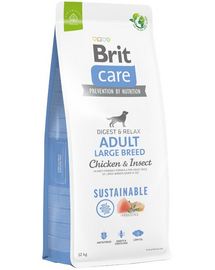 BRIT Care Dog Sustainable Adult Large Breed Chicken & Insect Hrana caini talie mare, cu pui si insecte 12 kg