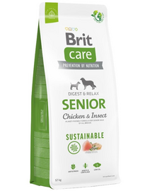 BRIT Care Dog Sustainable Senior Chicken & Insect Hrana caini seniori, cu pui si insecte 12 kg