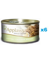 APPLAWS Kitten Chicken Breast 6x70 g hrana umeda pentru pisoi, pui in aspic