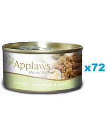 APPLAWS Kitten Chicken Breast hrana umeda pisoi 72x70 g pui in aspic