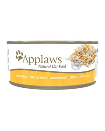 APPLAWS Cat Adult Chicken Breast in Broth 72x156g piept pui in supa, hrana pisici
