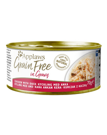 APPLAWS Cat Adult Grain Free in Gravy Chicken with Duck Pachet conserve pentru pisici, cu pui si rata 72x70 g