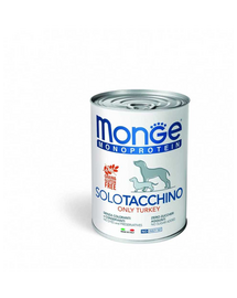 MONGE Monoprotein, hrana umeda pentru caini, Curcan, 400 g