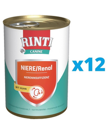 RINTI Canine Niere/Renal Chicken hrana dietetica umeda pentru caini cu insuficienta renala cronica sau acuta 12 x 800 g