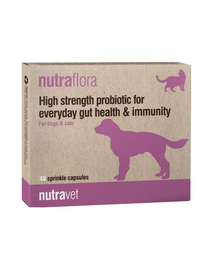 NUTRAVET Nutraflora 48 Capsule probiotice caini si pisici, sustinere intestinala si imunitara