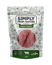 SIMPLY FROM NATURE Meat Strips Benzi de carne pentru caine, cu vita 80 g