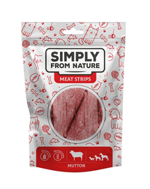 SIMPLY FROM NATURE Meat Strips Fasii de carne pentru caine, cu oaie 80 g