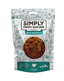 SIMPLY FROM NATURE Meat Noodles Recompensa din curcan pentru caini 80 g