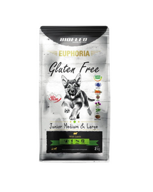 BIOFEED EUPHORIA Gluten Free mancare pentru cateii de rase mijlocii si mari 12 kg cu miel