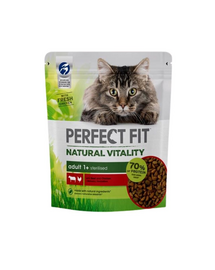 PERFECT FIT Natural Vitality 1+ hrana uscata pentru pisici adulte, cu carne de vita si pui 6x650 g