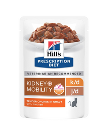 HILL'S Prescription Diet k/d + Mobility cu pui 12 x 85 g plicuri hrana pisici