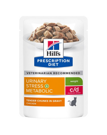 HILL'S PRESCRIPTION DIET c/d Urinary Stress + Metabolic Hrana umeda pisici cu probleme urinare, pentru controlul greutatii 12x85 g