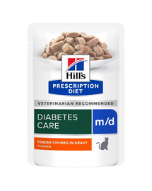 HILL'S Prescription Diet Feline m/d diabetes + weight management cu pui 12x85 g plicuri