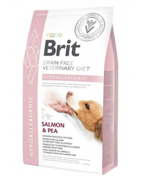BRIT Veterinary Diets Dog Hypoallergenic Dieta veterniara pentru caini cu alergii si intolerante alimentare, cu somon 2 kg