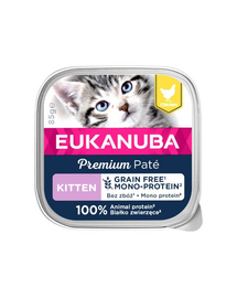 EUKANUBA Grain Free Kitten Pate monoproteic pentru pisoi 85 g cu pui