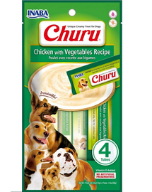 INABA Churu Chicken with vegetables 4x14g Recompense pentru caini, crema cu pui si legume