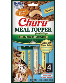 INABA Dog Meal Topper Chicken Cheese 4x14 g supliment cremos pui si branza pentru caini