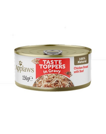 APPLAWS Taste Toppers Mancare umeda pentru caine adult, cu pui si vita in aspic 156 g