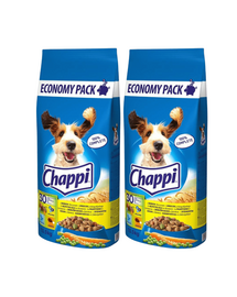 CHAPPI 13,5 kg x 2 - hrana uscata completa pentru caini adulti, cu carne de pasare si legume