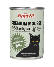 COMFY APPETIT PREMIUM Mousse Mancare umeda pentru pisici adulte, cu iepure 400 g