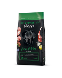 FITMIN dog For Life Lamb & Rice 12 kg hrana caini adulti, miel si orez