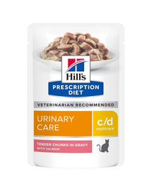 HILL'S Prescription Diet Feline C/D Multicare Urinary care Hrana umeda pisici cu probleme urianare, cu somon 12x85g