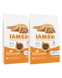 IAMS for Vitality Hrana uscata pentru pisoi, cu pui 20 kg (2 x 10 kg)