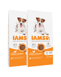 IAMS ProActive Health Adult Small & Medium Breed Chicken 24 kg (2 x 12 kg) hrana caini