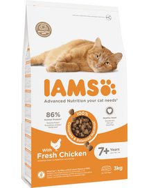 IAMS For Vitality pentru pisici vârstnice, cu pui 3 kg