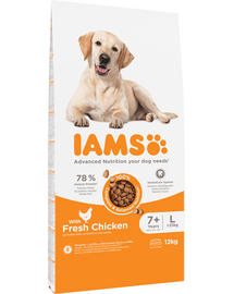 IAMS For Vitality Senior hrana uscata pentru caini seniori de talie mare, cu pui, 12 kg