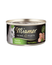 MIAMOR Feine Filets Naturell Tuna&Vegetables 80g ton si legume in sos propriu, hrana pisica adulta