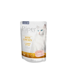 PIPER Animals Adult Cat 10x100 g hrana umeda pentru pisici, cu pui