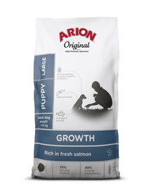 ARION Original Growth Puppy Large Salmon Rice 2 kg hrana catei rase mari, cu somon