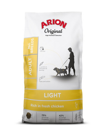 ARION Original Light Adult All Breeds Chicken Rice 12 kg hrana caini cu nevoie reduse de energie