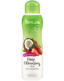 TROPICLEAN Berry & Coconut Shampoo Deep Cleansing 355ml sampon curatare profunda pentru caini si pisici