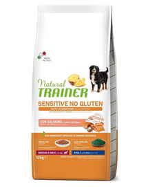 TRAINER Natural Sensitive No Gluten Medium Maxi Adult cu somon 12kg mancare caini