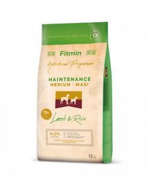 FITMIN Dog Medium Maxi Lamb Rice 12 kg Hrana mono-proteica pentru caini adulti rase medii si uriase, cu miel