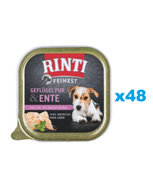 RINTI Feinest Poultry Pure&Duck pasare si rata tavite 48x150 g pentru caini