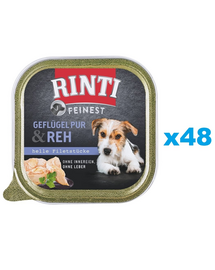 RINTI Feinest Poultry Pure&Deer conserve pentru caini 48x150 g pasare si cerb