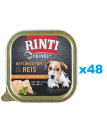 RINTI Feinest Poultry Pure&Rice hrana caini 48x150 g pasare si orez