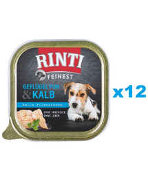 RINTI Feinest Poultry Pure&Veal pasare si vitel 12x150 g pentru caine