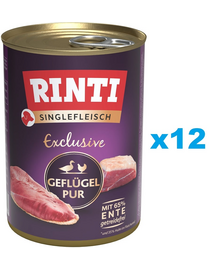 RINTI Singlefleisch Exclusive Poultry Pure cu pasare 12x400 g pentru caini