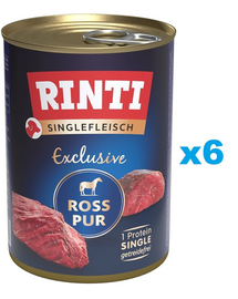 RINTI Singlefleisch Exclusive Horse Pure 6x400 g carne de cal, pentru caini