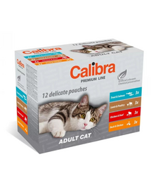 CALIBRA Cat Premium Line Adult Multipack 12x100 g pachet plicuri hrana pisici adulte