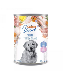 CALIBRA Dog Verve GF Senior Turkey&Lamb 400 g conserva fara cereale, curcan si miel pentru caini seniori