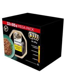 SHEBA Select Slices in Gravy Hrana pisica, in sos cu pasare, pui si curcan 32x85g