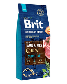 BRIT Premium By Nature Sensitive Lamb hrana uscata caini adulti cu tract digestiv sensibil, cu miel 15 kg