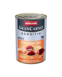 ANIMONDA GranCarno Sensitiv Pure Chicken&Rice 400 g pui cu orez, hrana caini adulti sensibili