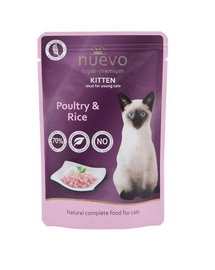 NUEVO Kitten plic pentru pisoi, pasare si orez 85 g